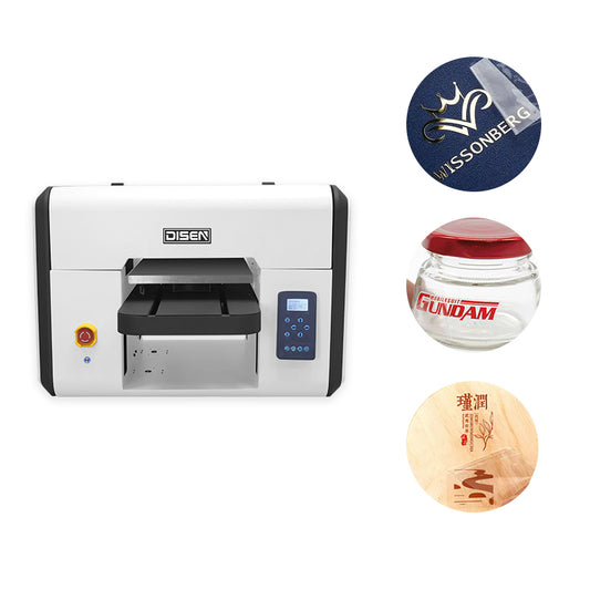 A3 UV Flatbed Printer with XP600 Printhead Cup Wraps & Glass Sticker Printing