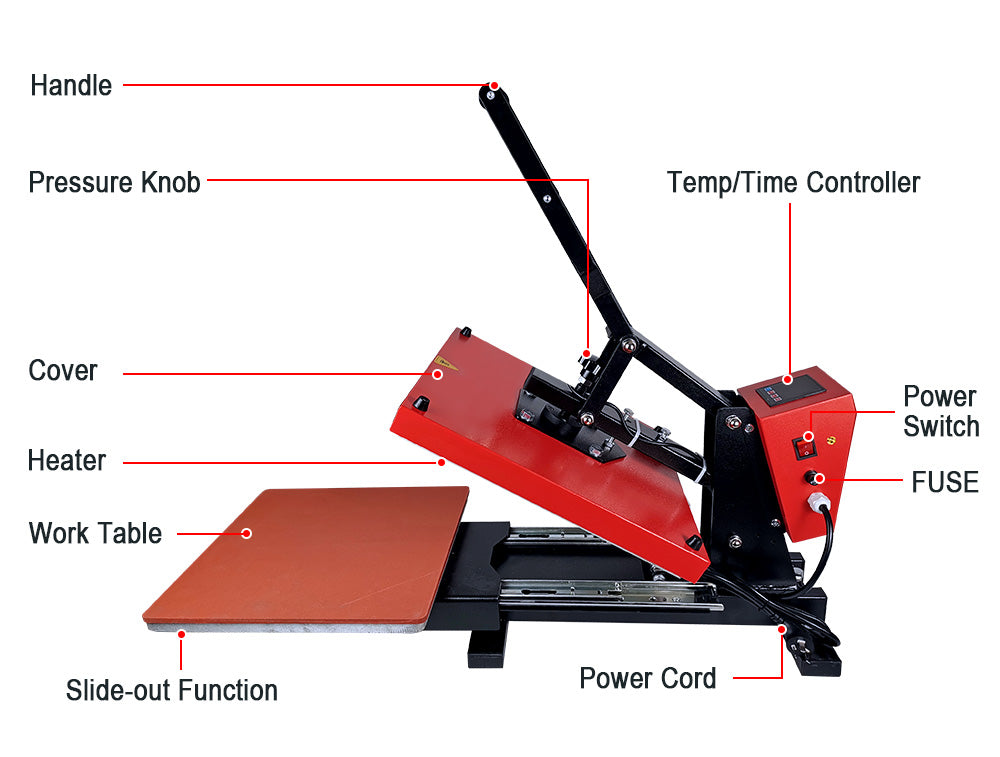 4060cm Heat Press machine with Pull-out base T-shirt bag heat transfer
